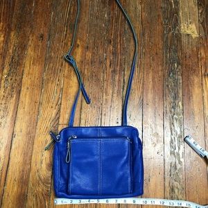 Tignanello Blue Leather Crossbody Purse